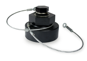 4-Inch Aluminum Bottom Outlet Cap with Carbon Steel Cable