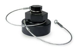 4-Inch Aluminum Bottom Outlet Cap with Carbon Steel Cable