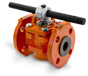 Plug Valve 1 inch Flanged, Wrench Operator