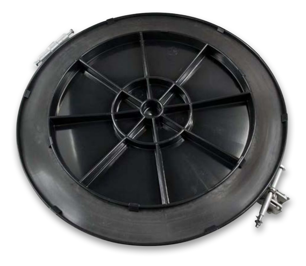 16-Inch Carbon Black Hatch Cover, Black Dynaflex Gasket