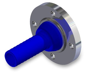 Reducing Flanged Hose Barb 3 inch x 2 inch