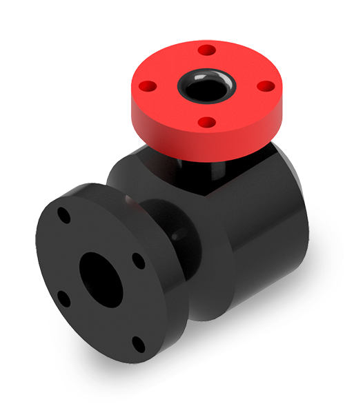 Pipe Elbow 3 inch x 2 inch ANSI flange x 90°, 9-1/2 inch height, 6 inch length